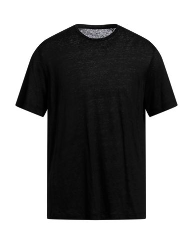 Shop Majestic Filatures Man T-shirt Black Size Xl Linen, Elastane