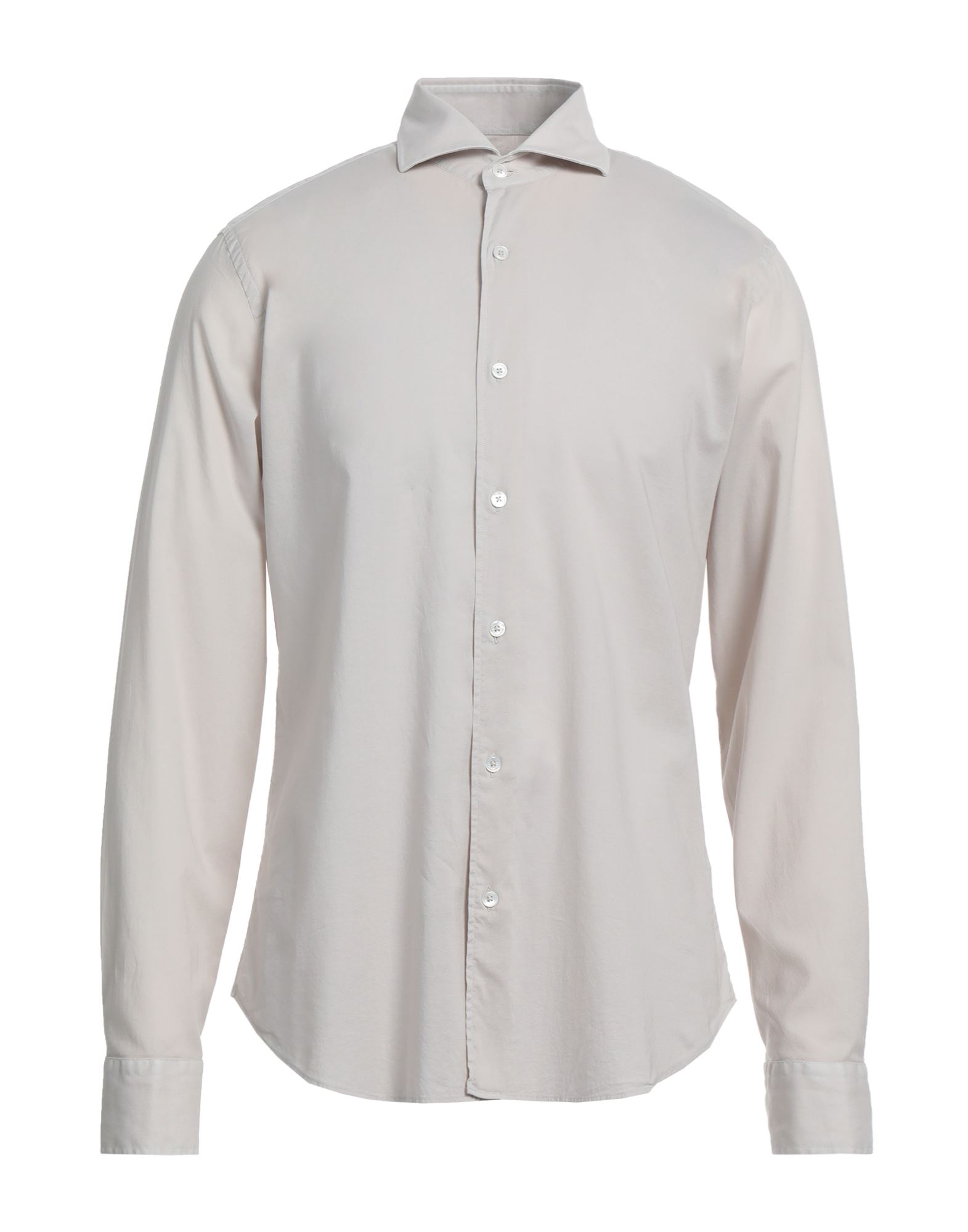 FEDELI FEDELI MAN SHIRT BEIGE SIZE 17 COTTON, ELASTANE