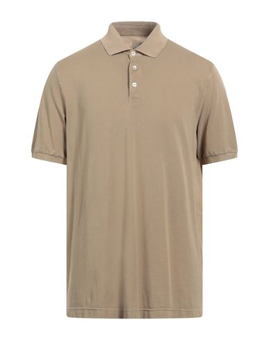 Fedeli Man Polo Shirt Khaki Size 46 Cotton In Beige