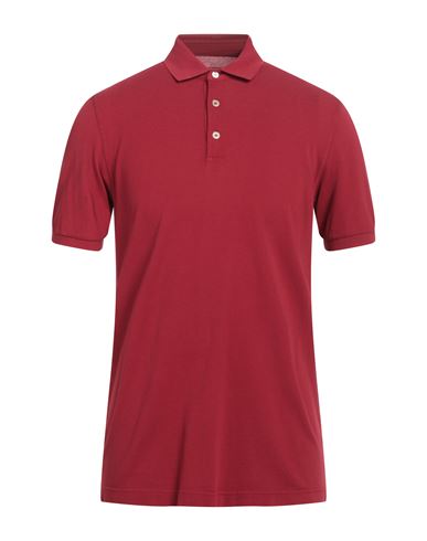Fedeli Man Polo Shirt Burgundy Size 46 Cotton In Red