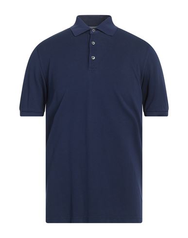 Fedeli Man Polo Shirt Midnight Blue Size 44 Cotton