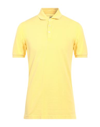 Fedeli Man Polo Shirt Yellow Size 48 Cotton