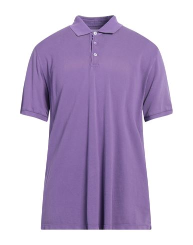Fedeli Man Polo Shirt Purple Size 46 Cotton