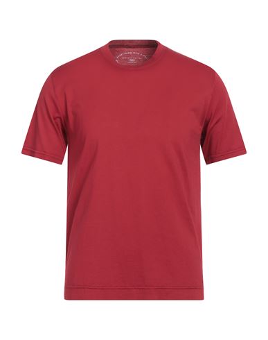 Fedeli Man T-shirt Burgundy Size 52 Organic Cotton In Red