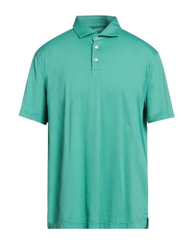 Shop Fedeli Man Polo Shirt Emerald Green Size 50 Organic Cotton