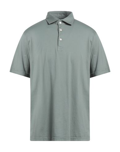 Fedeli Man Polo Shirt Sage Green Size 44 Cotton