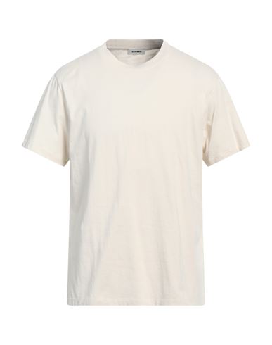 Sandro Man T-shirt Ivory Size Xl Cotton In White