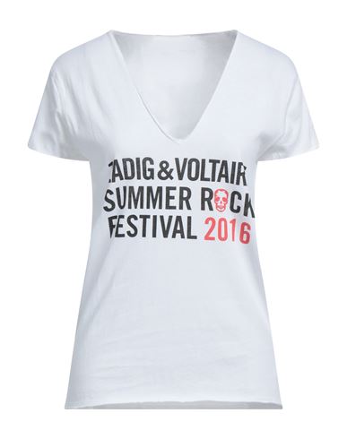 Zadig & Voltaire Woman T-shirt White Size M Cotton
