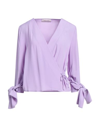 Twenty Easy By Kaos Woman Shirt Lilac Size 6 Acetate, Silk In Purple