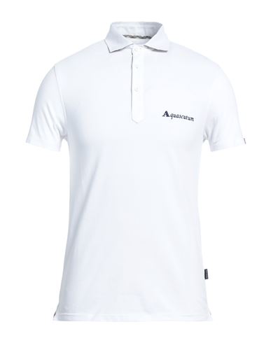 Aquascutum Man Polo Shirt Off White Size S Cotton, Elastane