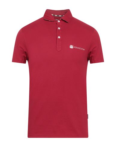 Aquascutum Man Polo Shirt Brick Red Size Xxl Cotton, Elastane