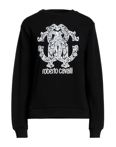 Roberto Cavalli Woman Sweatshirt Black Size S Cotton