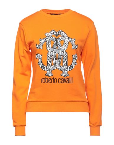 Roberto Cavalli Woman Sweatshirt Orange Size L Cotton