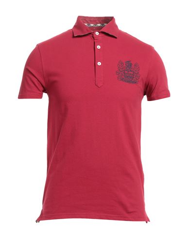 Aquascutum Man Polo Shirt Burgundy Size S Cotton, Elastane In Red