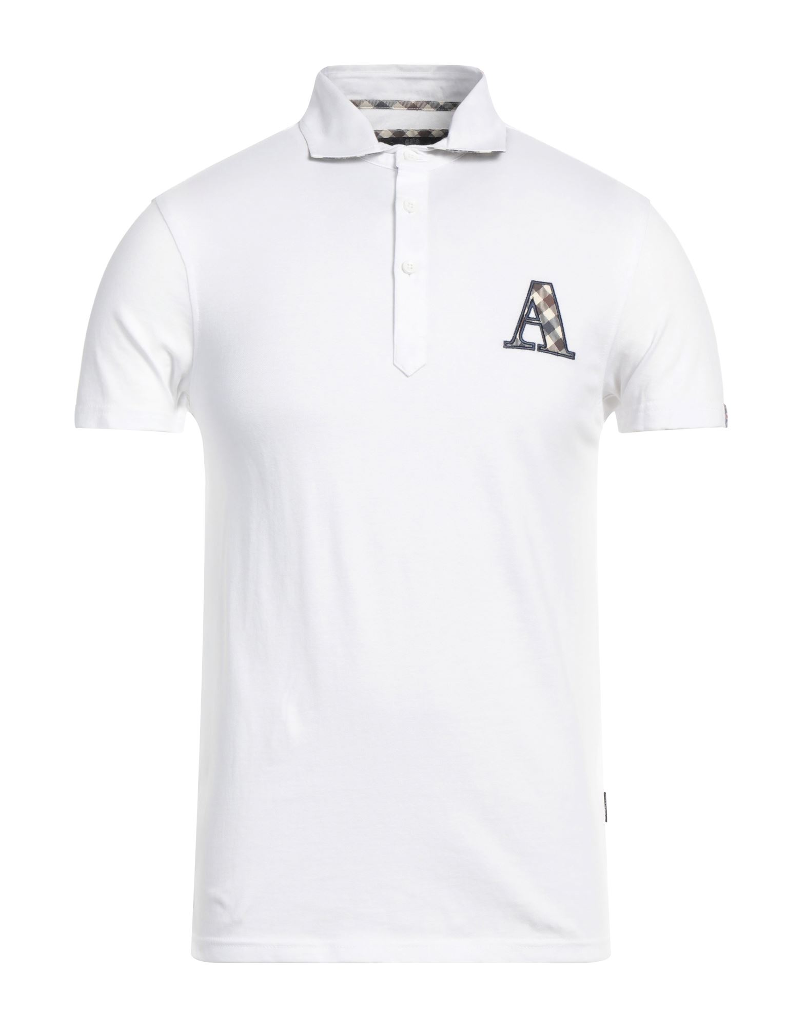 Aquascutum Man Polo Shirt Off White Size Xxl Cotton, Elastane