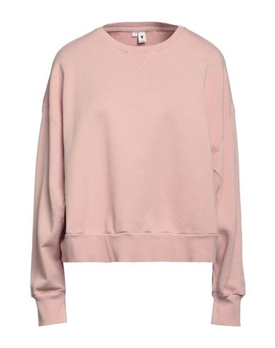 Shop European Culture Woman Sweatshirt Blush Size M Cotton, Linen In Pink