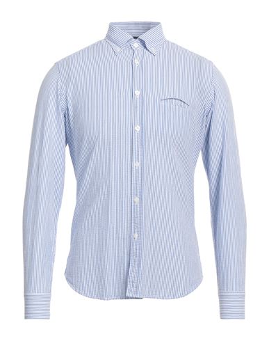 Alex Doriani Man Shirt Light Blue Size 16 Cotton