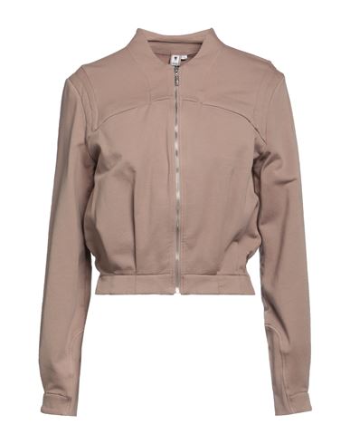 European Culture Woman Sweatshirt Light Brown Size Xl Cotton, Lycra In Beige