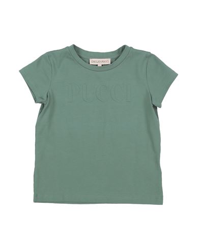 Pucci Toddler Girl T-shirt Sage Green Size 6 Cotton, Elastane In Sage Green