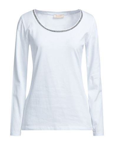Marani Jeans Woman T-shirt White Size 8 Cotton, Elastane