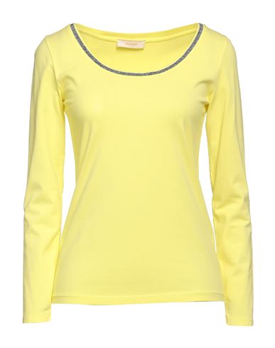 Marani Jeans Woman T-shirt Yellow Size 4 Cotton, Elastane
