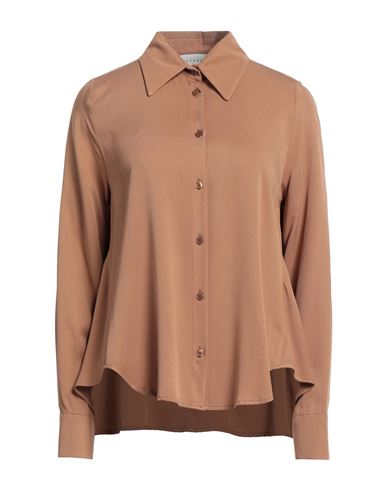Haveone Woman Shirt Camel Size M Viscose In Beige