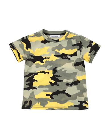 Dolce & Gabbana Babies'  Newborn Boy T-shirt Military Green Size 3 Cotton, Polyester, Polyurethane
