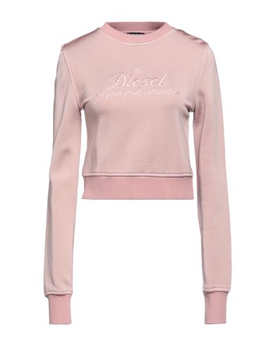 Diesel Woman Sweatshirt Pastel Pink Size M Viscose, Cotton