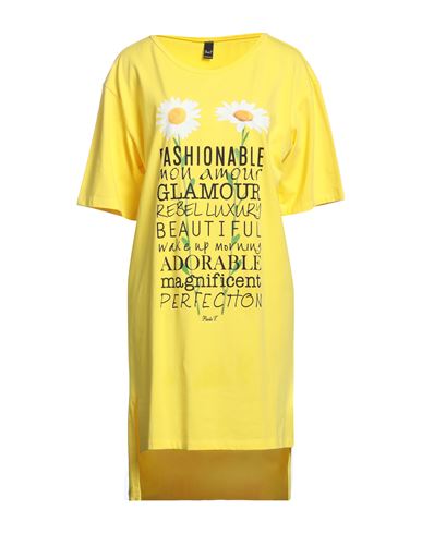 Paola T. Woman Mini Dress Yellow Size S/m Cotton, Elastane