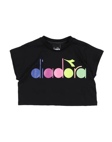 Diadora Babies'  Toddler Girl T-shirt Black Size 4 Cotton
