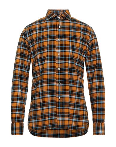 Alessandro Gherardi Man Shirt Orange Size S Cotton