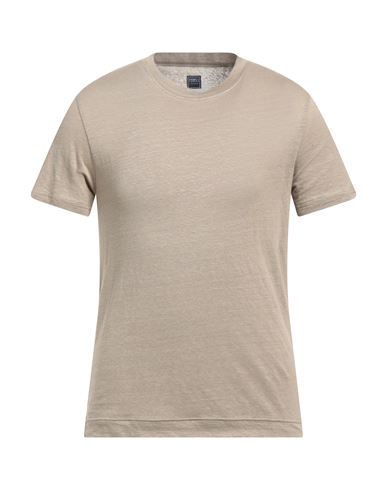 Fedeli Man T-shirt Khaki Size 38 Linen, Elastane In Beige