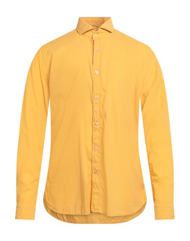 Tintoria Mattei 954 Exclusively For Bongenie Grieder Since 1891 Man Shirt Marigold Size 17 Cotton In Yellow