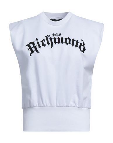 John Richmond Woman Sweatshirt White Size M Cotton, Lycra