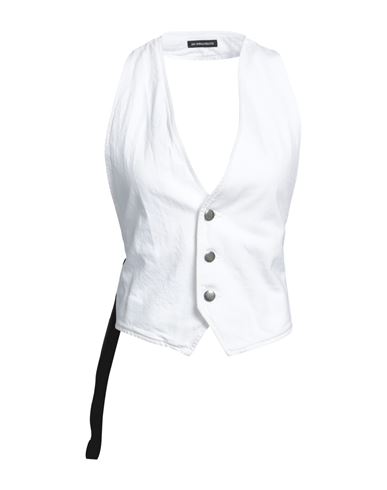 Shop Ann Demeulemeester Woman Tailored Vest White Size 8 Cotton