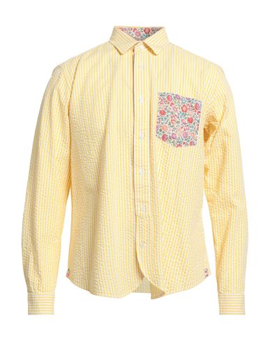 Tintoria Mattei 954 Man Shirt Yellow Size 16 Cotton