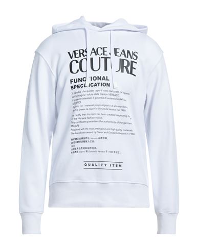 Versace Jeans Couture Man Sweatshirt White Size Xl Cotton, Elastane