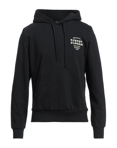 Diesel Man Sweatshirt Black Size L Cotton, Polyester, Elastane In Black
