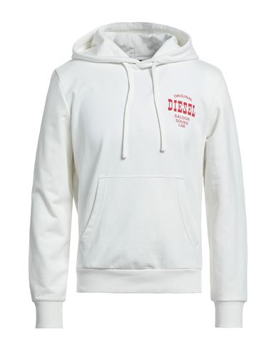 Diesel Man Sweatshirt White Size L Cotton, Polyester, Elastane