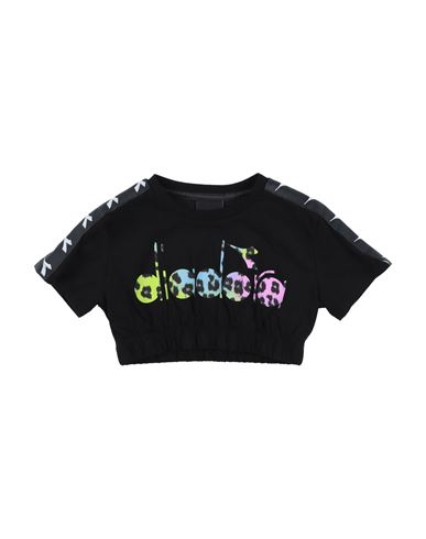 Diadora Babies'  Toddler Girl T-shirt Black Size 6 Cotton