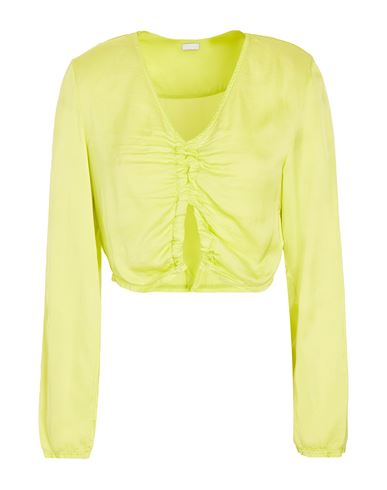 8 By Yoox Long Sleeve Top W/ Front Cut Out Woman Top Acid Green Size 12 Viscose