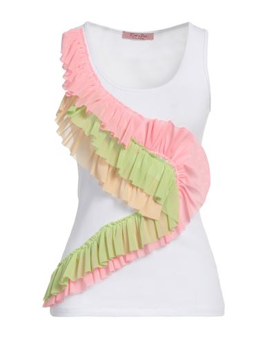 Rose A Pois Rosé A Pois Woman Tank Top White Size 4 Cotton, Elastane, Polyester