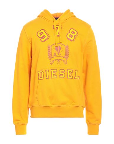 Diesel Man Sweatshirt Ocher Size M Cotton, Elastane In Yellow