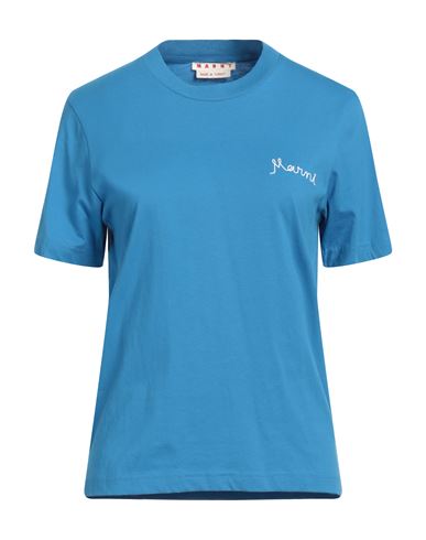 Marni Woman T-shirt Azure Size 0 Cotton In Blue
