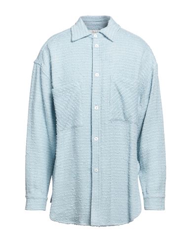 Faith Connexion Man Shirt Sky Blue Size Xs Cotton, Viscose, Polyamide, Linen, Metallic Polyester