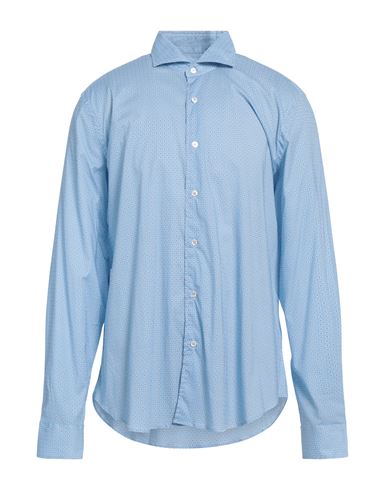 Fedeli Man Shirt Sky Blue Size 15 ¾ Cotton, Elastane