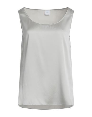 Max Mara Woman Top Light Grey Size 10 Silk, Elastane