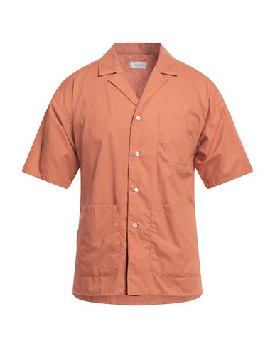Mood One Mood_one Man Shirt Rust Size S Cotton, Elastane In Red