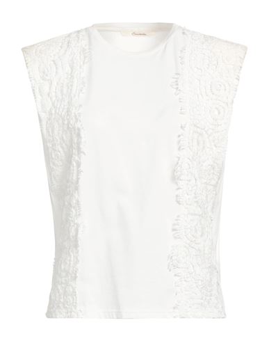 Souvenir Woman T-shirt White Size L Cotton
