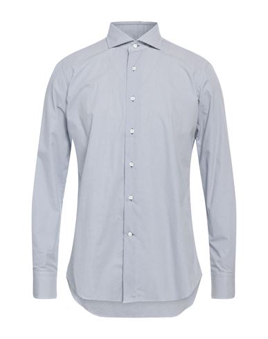 Alessandro Gherardi Man Shirt Navy Blue Size 16 Cotton